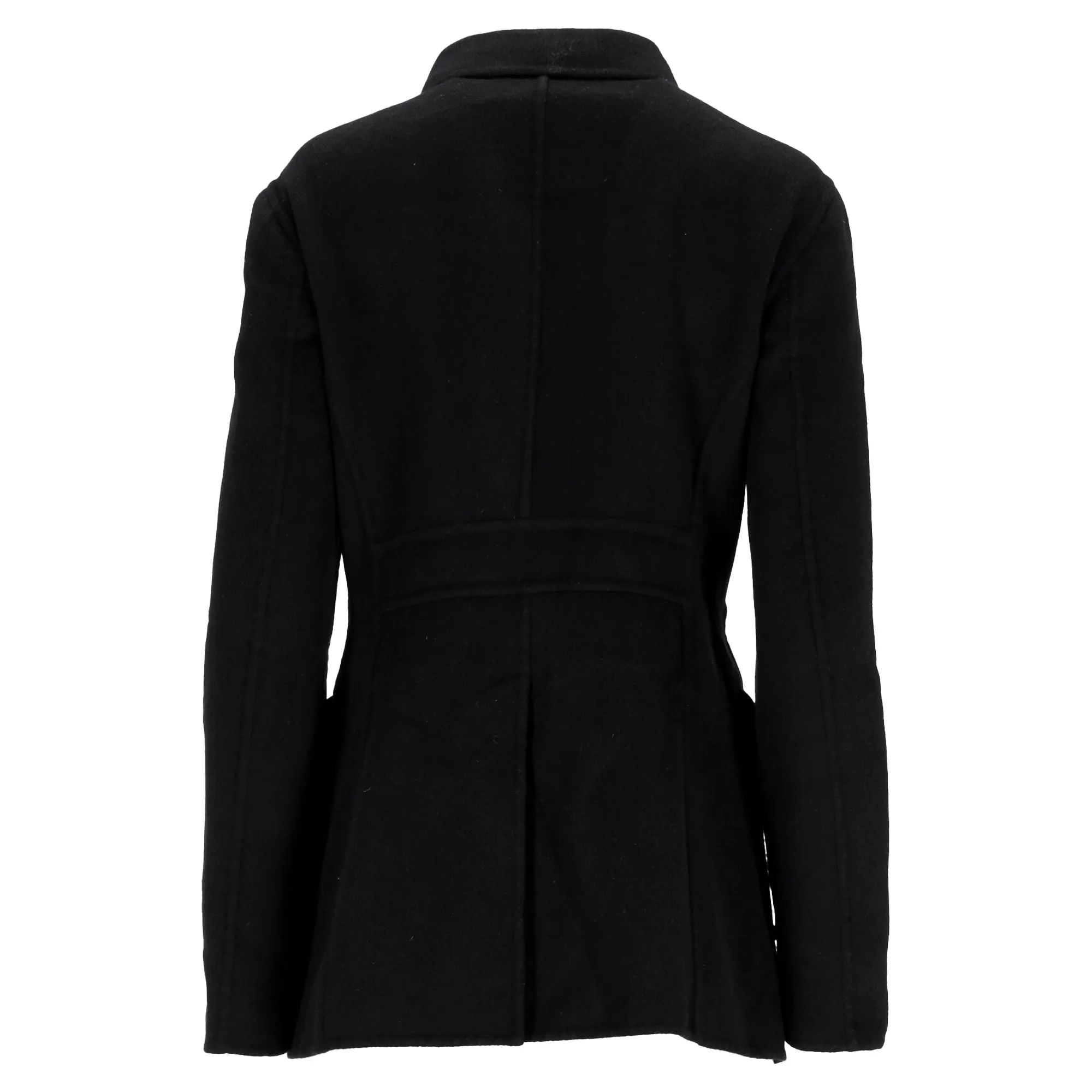 Boss Double-Breasted Coat in Black Wool