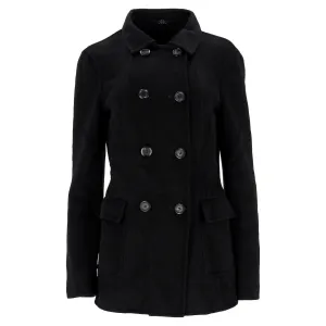 Boss Double-Breasted Coat in Black Wool