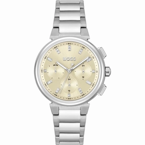 Boss Watches Ladies Stainless Steel Crystal Set Watch 1502676 