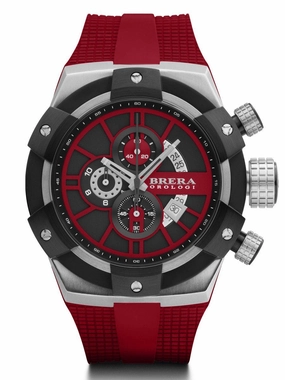 Brera Orologi SUPERSPORTIVO Men's Italian Red 48mm Watch BRSSC4915 Sports Watch for Men/Women Budget Sports Watch Luxury Sports Watch