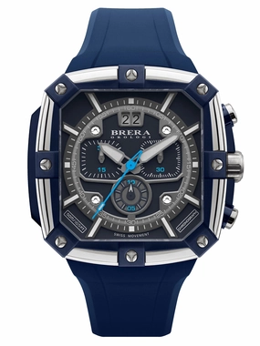 Brera Orologi SUPERSPORTIVO SQUARE Men's Swiss Made Blue 46mm Watch BRSS2C4606 Sports Watch for Men/Women Budget Sports Watch Luxury Sports Watch