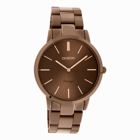 Brown OOZOO watch with brown stainless steel bracelet - C20106,seiko watches,mens watches,couple watches,watches designer,watches discount,best watches for men