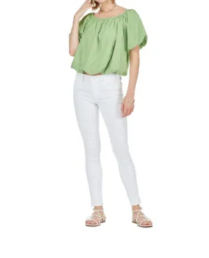 Bubble Top In Willow Green