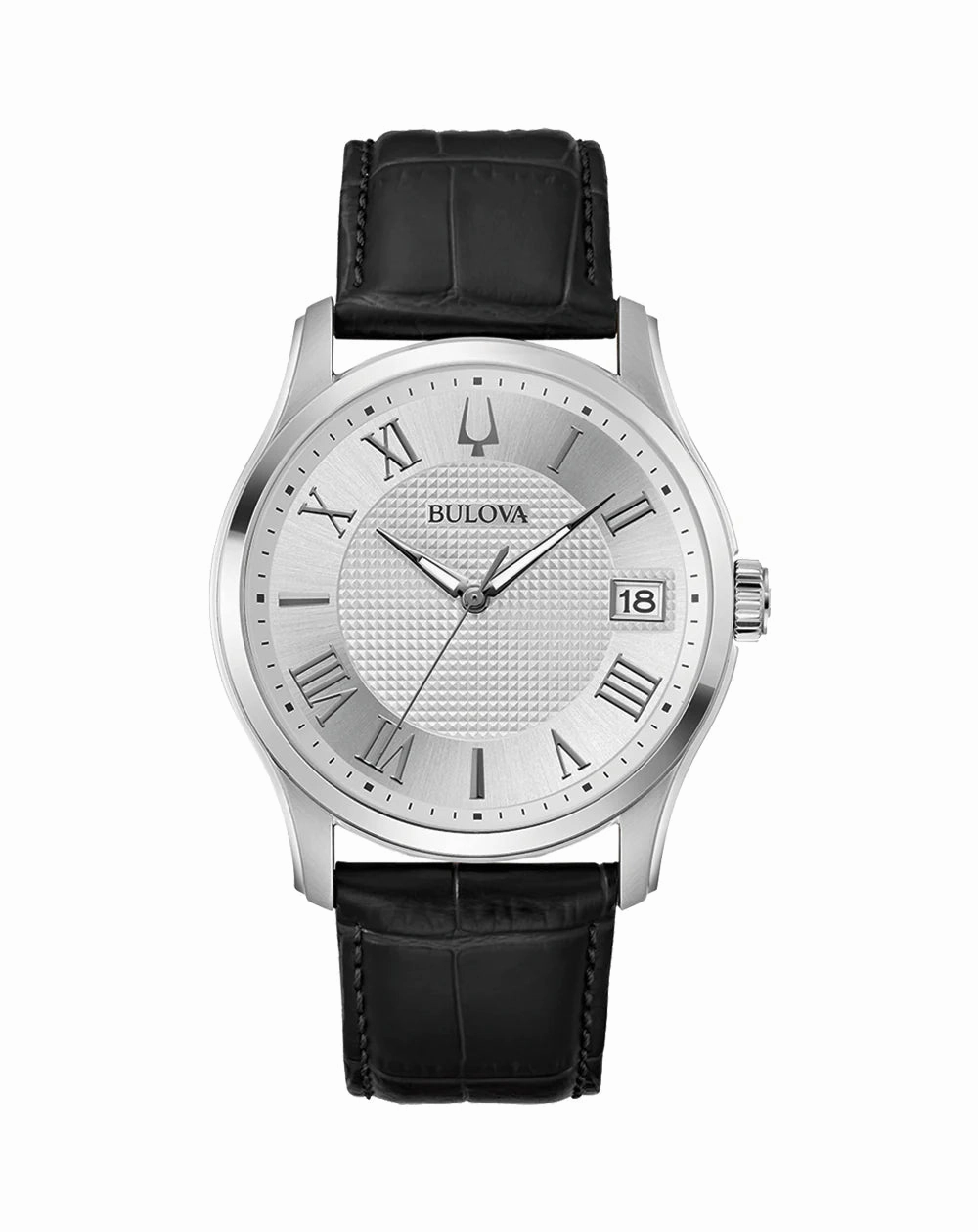 Bulova Elegant Wilton Men's Timepiece with Silver Dial and Black Leather Strap 96B388,quartz watch, quartz watches for men, quartz watches for women, best quartz watch, minimalist quartz watch, luxury quartz watch, waterproof quartz watch,analog quartz wa