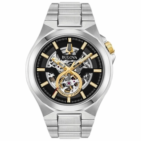 Bulova Men's Automatic Watch - Classic Skeleton Dial Stainless Steel Bracelet | 98A224,automatic watch,automatic watches for men,automatic watches for women,luxury automatic watch,minimalist automatic watch,dress automatic watch,vintage automatic watch,au