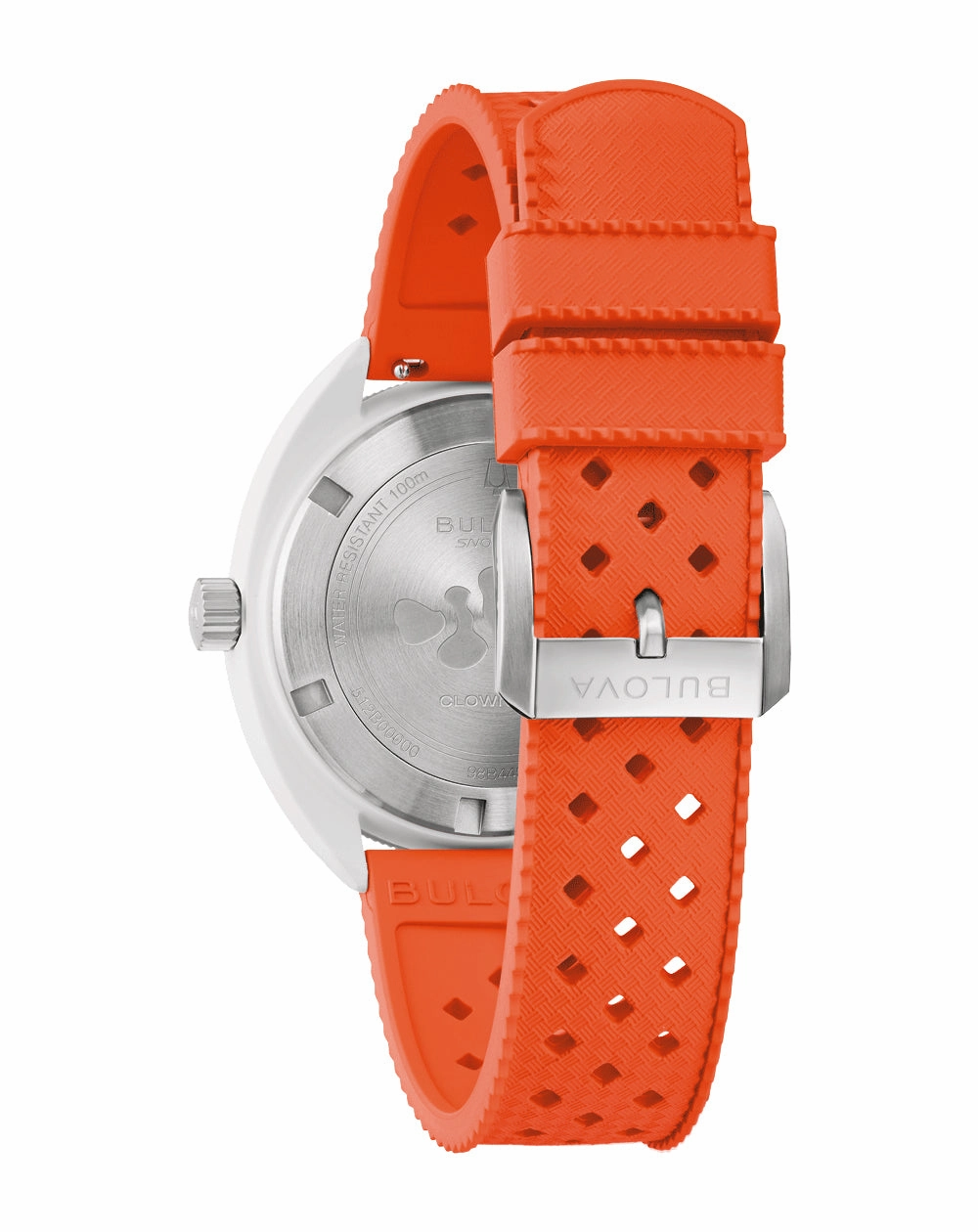 Bulova Snorkel Clownfish White Dial Rubber Strap Watch 98B448