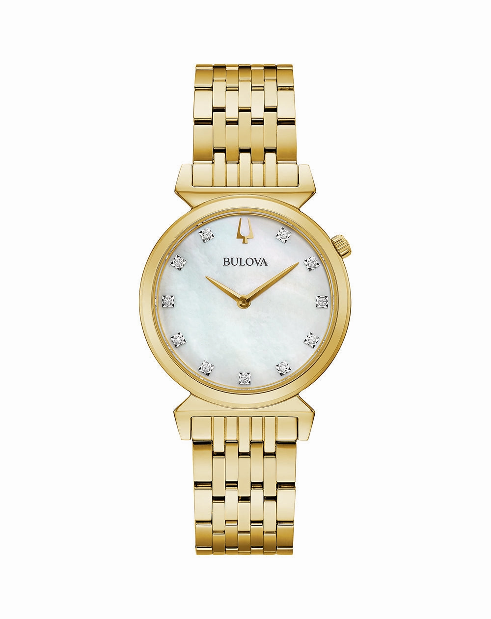 Bulova White Dial Stainless Steel Diamond Bracelet Watch 97P149 