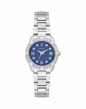 Bulova Women's Luxury Classic with Diamonds and Blue Dial 96R251 