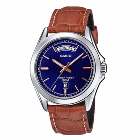 Caio MTP-1370L-2A Brown Leather Strap Watch for Men Affordable casual watches Sporty casual watches Affordable luxury casual watches