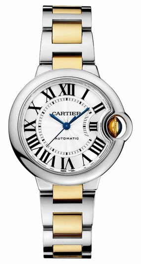 Cartier Ballon Bleu Automatic Stainless Steel & Yellow Gold Silver-Tone Dial Womens Watch W2BB0002 Women??s luxury watches Affordable women watches
