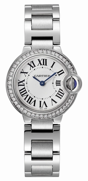 Cartier Ballon Bleu Stainless Steel Opaline Dial Diamonds Quartz Womens Watch W4BB0015 Women??s luxury watches Affordable women watches