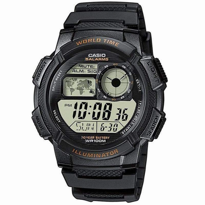 Casio AE-1000W-1A  Black Resin Strap Watch For Men Affordable casual watches Sporty casual watches Affordable luxury casual watches