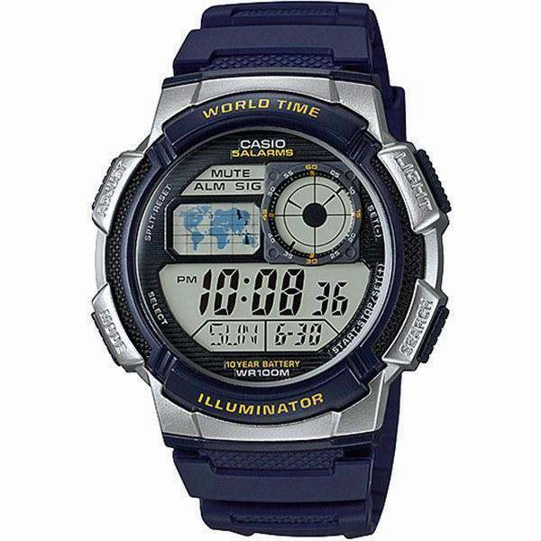 Casio AE-1000W-2A Navy Blue Resin Strap Watch for Men Affordable casual watches Sporty casual watches Affordable luxury casual watches