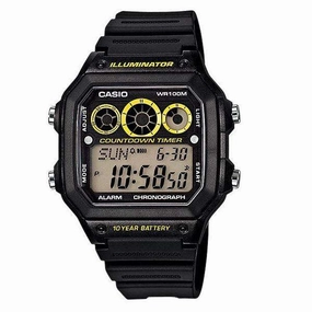 Casio AE-1300WH-1AVDF Black Resin Watch for Men Affordable casual watches Sporty casual watches Affordable luxury casual watches
