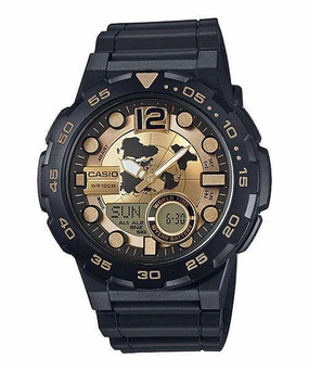 Casio AEQ-100BW-9A Black Resin Strap Watch for Men Affordable casual watches Sporty casual watches Affordable luxury casual watches