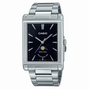 Casio Analog Moon Phase Silver Stainless Steel Watch MTPM105D-1A,quartz watch, quartz watches for men, quartz watches for women, best quartz watch, minimalist quartz watch, luxury quartz watch, waterproof quartz watch,analog quartz watch, digital quartz wa