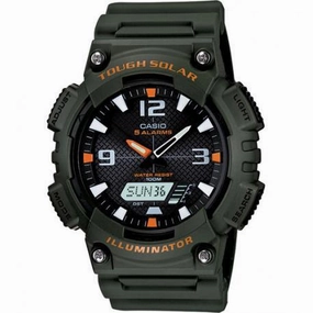Casio AQ-S810W-3A Army Green Solar Powered Watch for  Men,silicone watch,silicone strap watch,silicone watches for men,silicone watches for women,unisex silicone watch,kids silicone watch,sports silicone watch,casual silicone watch,waterproof silicone watc