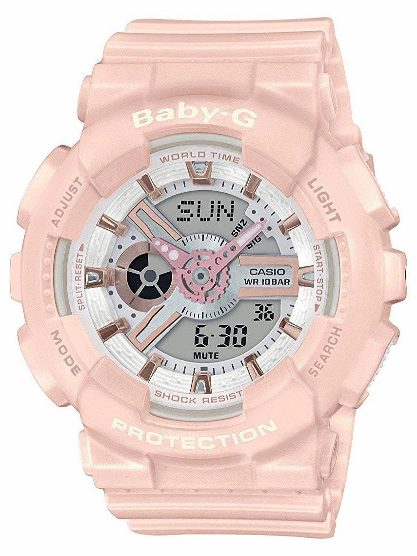 Casio Baby-G GLOSSY Ana-Digi Pink & Rose Gold Womens Watch BA110RG-4A Sports Watch for Men/Women Budget Sports Watch Luxury Sports Watch