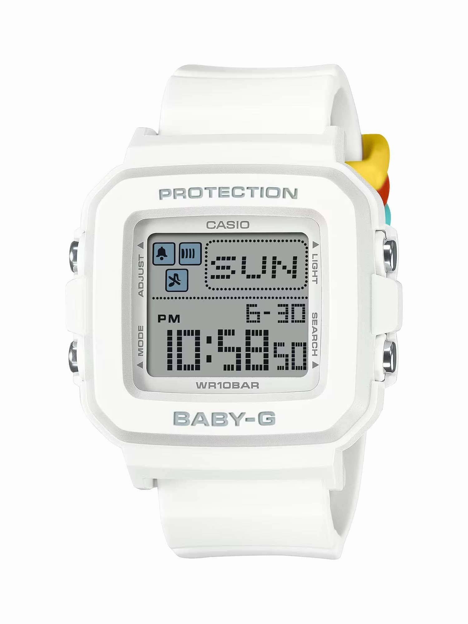 Casio BABY-G PLUS Pixel Art White Digital Womens Watch w/ 9 Loops BGD10L-7 Sports Watch for Men/Women Budget Sports Watch Luxury Sports Watch