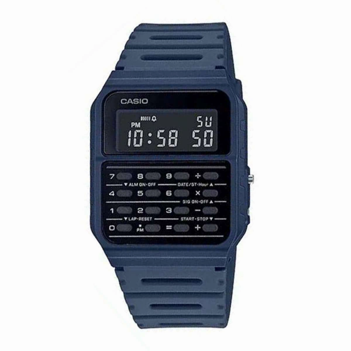 Casio CA-53WF-2B Navy Blue Calculator Resin Watch for Men and Women,silicone watch,silicone strap watch,silicone watches for men,silicone watches for women,unisex silicone watch,kids silicone watch,sports silicone watch,casual silicone watch,waterproof sil