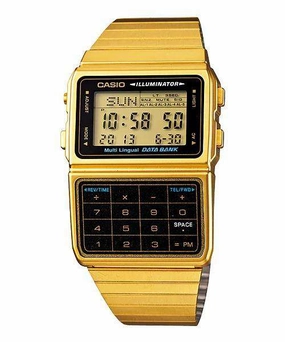 Casio DBC-611G-1DF Gold Plated Calculator Watch For Men and Women Affordable casual watches Sporty casual watches Affordable luxury casual watches
