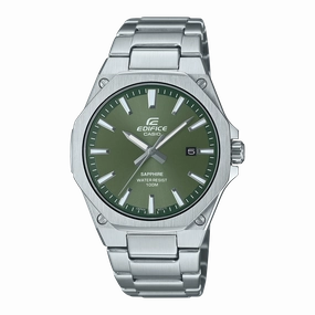 Casio Edifice 3-Hand Analog Green Dial Stainless Steel Watch EFRS108D-3A 
