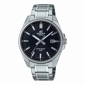 Casio Edifice Silver Stainless Steel Black Dial Watch EFV150D-1A 