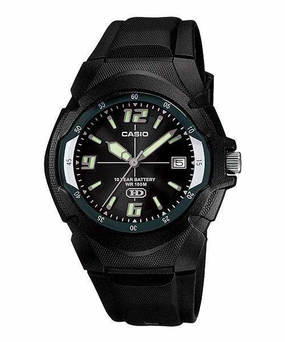 Casio Enticer MW-600F-1AVDF  Black Resin Strap Analog Men's Watch,silicone watch,silicone strap watch,silicone watches for men,silicone watches for women,unisex silicone watch,kids silicone watch,sports silicone watch,casual silicone watch,waterproof sili