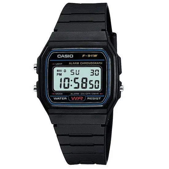 Casio  F-91W-1D Black Resin Strap Watch for Men and Women Affordable casual watches Sporty casual watches Affordable luxury casual watches