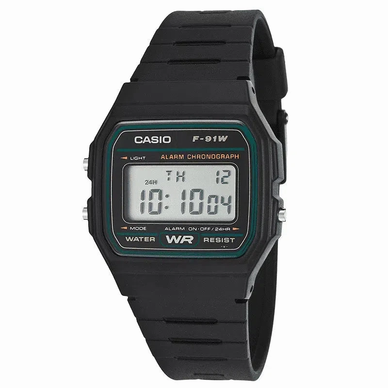 Casio F-91W-3DG Black Resin Strap Watch for Men and Women Affordable casual watches Sporty casual watches Affordable luxury casual watches