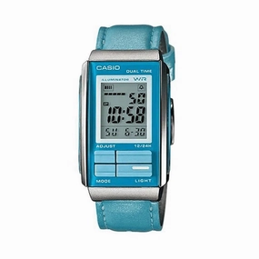 Casio Futurist LA-201WBL-2A Blue Leather Strap Watch for Women Affordable casual watches Sporty casual watches Affordable luxury casual watches