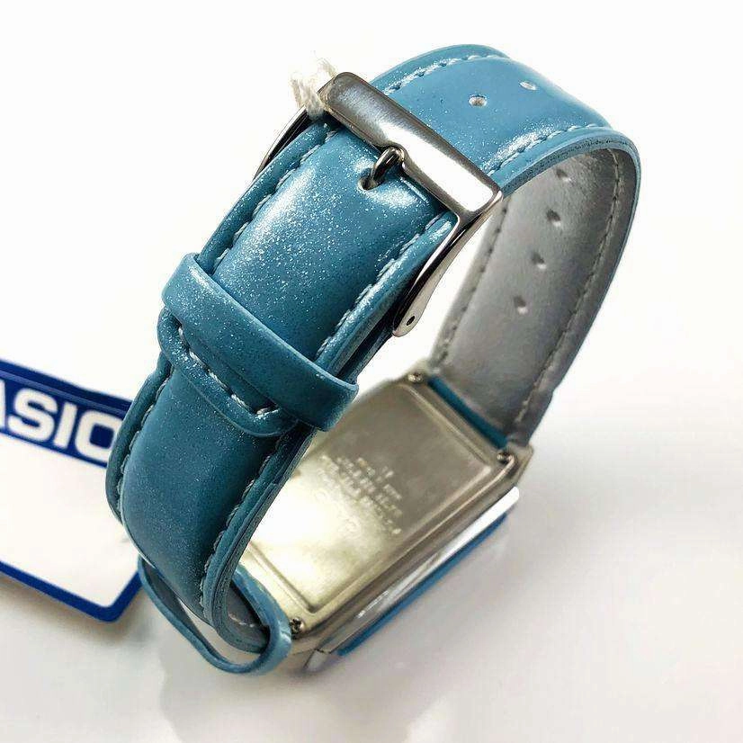 Casio Futurist LA-201WBL-2A Blue Leather Strap Watch for Women