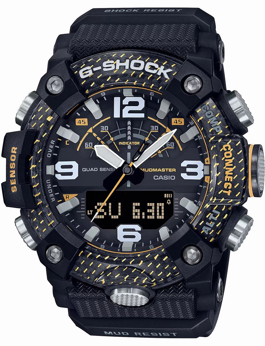 Casio G-Shock 'Master of G' Yellow Rescue Series MUDMASTER Mens Watch GGB100Y-1A Hypoallergenic Silicone Watch Discount Silicone Watches