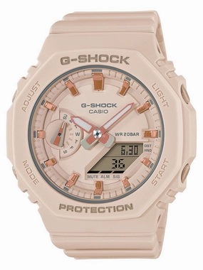 Casio G-Shock Ana-Digi Pink Women's Watch GMAS2100-4A Hypoallergenic Silicone Watch Discount Silicone Watches