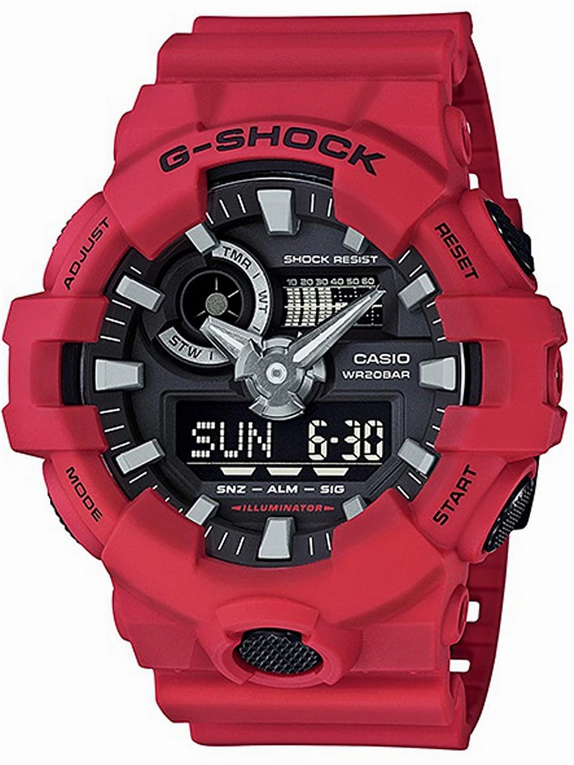 Casio G-Shock ANALOG-DIGITAL 3D-Dial Red Mens Watch GA700-4A Sports Watch for Men/Women Budget Sports Watch Luxury Sports Watch