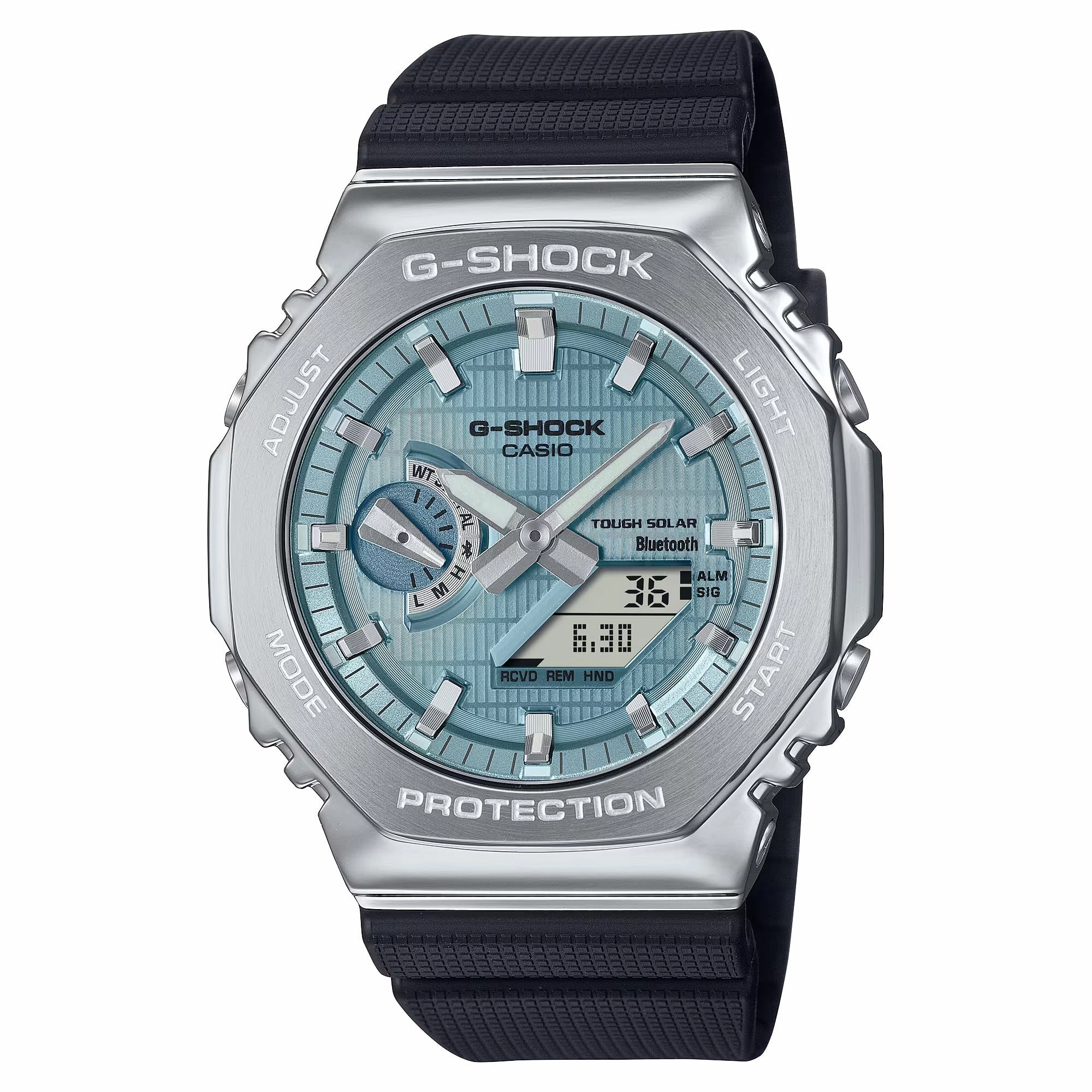 Casio G-Shock G-Steel METALLIC VAPOR Bluetooth Solar Mens Watch GBM2100A-1A2 Hypoallergenic Silicone Watch Discount Silicone Watches