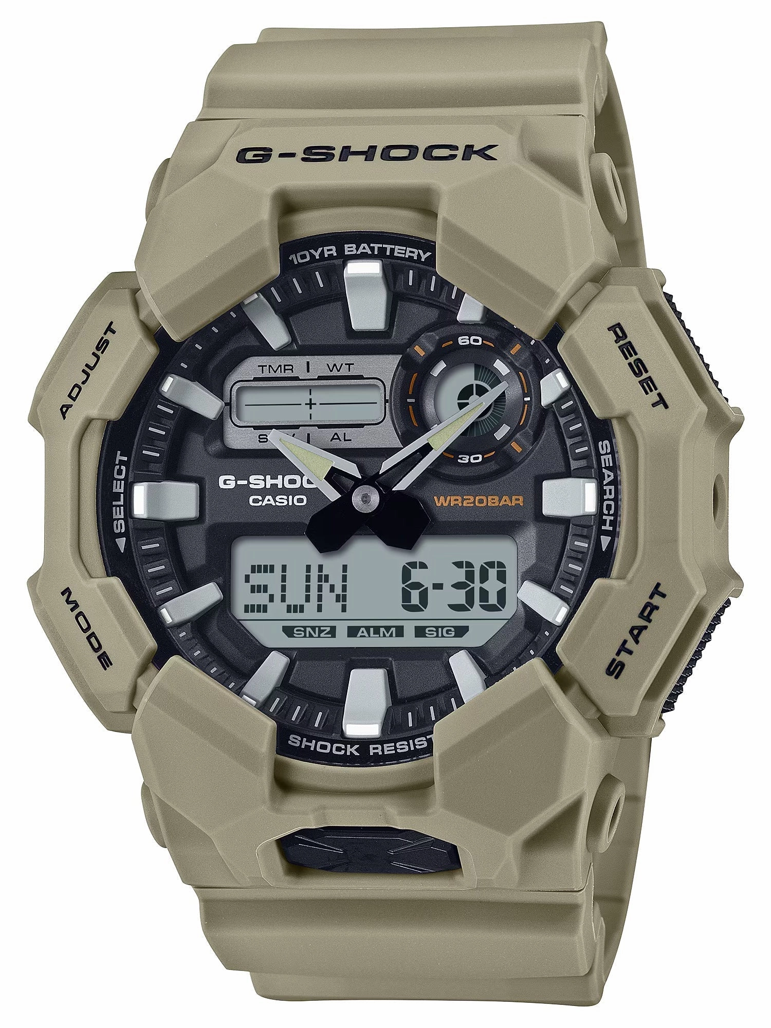 Casio G-Shock GA010-5A Bio-Resin High-Brightness LED Brown Mens Watch Sports Watch for Men/Women Budget Sports Watch Luxury Sports Watch