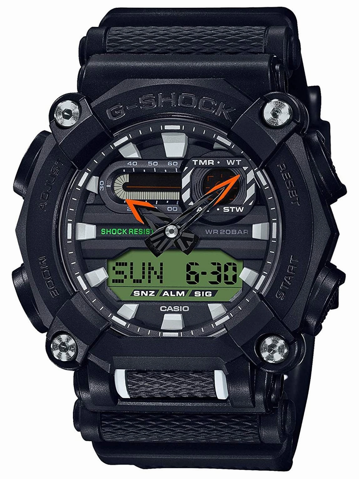 Casio G-Shock HEAVY DUTY With Extra Interchangeable Strap Mens Watch GA900E-1A3 Hypoallergenic Silicone Watch Discount Silicone Watches
