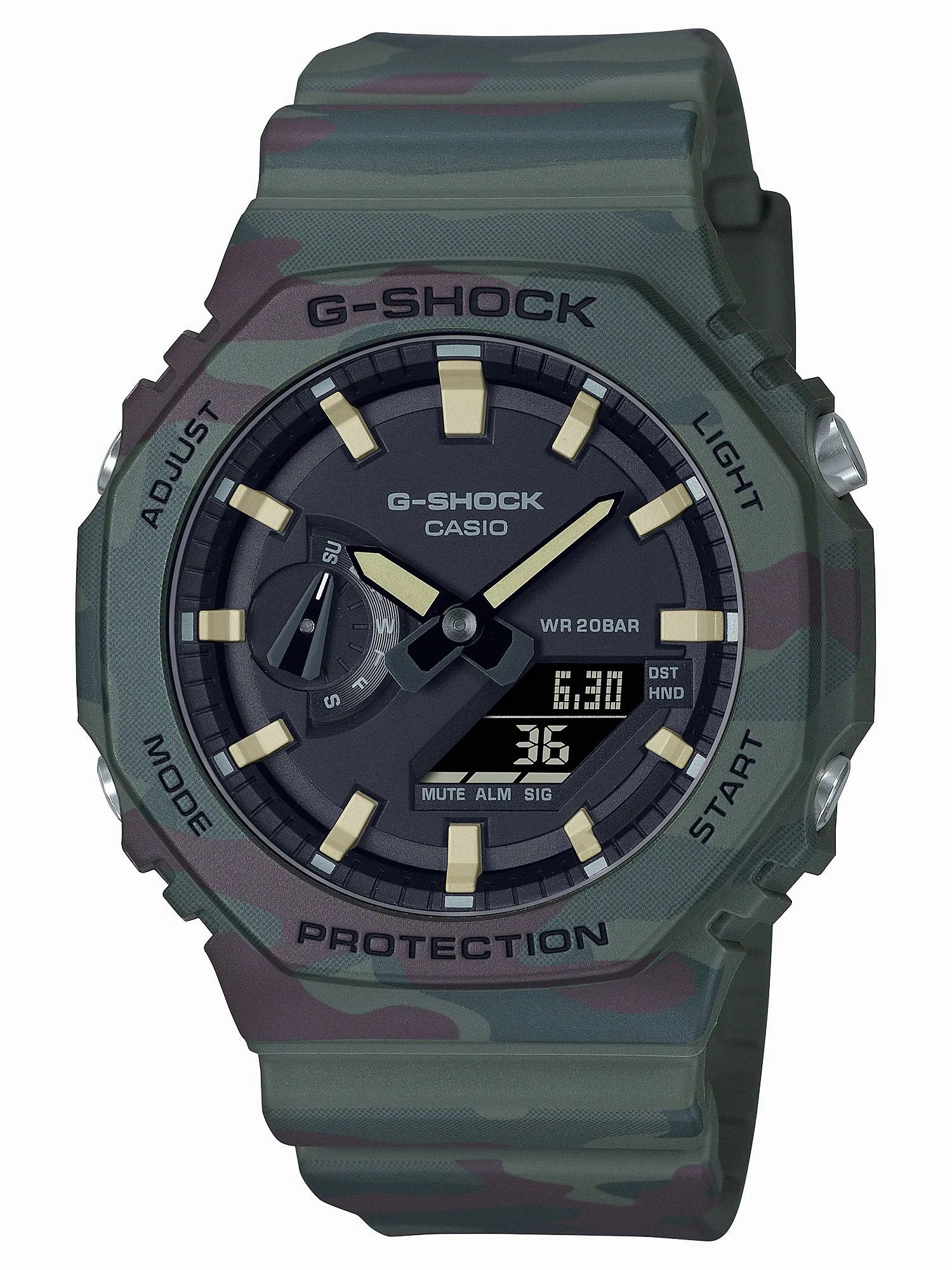 Casio G-Shock Limited Edition GREEN CAMO Set Mens Watch GAE2100WE-3A Hypoallergenic Silicone Watch Discount Silicone Watches