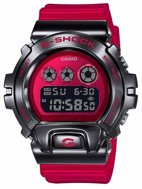 Casio G-Shock METAL BEZEL 25th Anniv Red/Black Mens Watch GM6900B-4 Hypoallergenic Silicone Watch Discount Silicone Watches