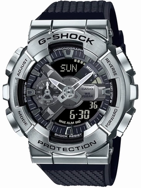 Casio G-Shock Metal Bezel Silver/Black Mens Watch GM110-1A Sports Watch for Men/Women Budget Sports Watch Luxury Sports Watch