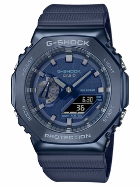 Casio G-Shock Metal-Clad Octagonal Blue Mens Watch GM2100N-2A Hypoallergenic Silicone Watch Discount Silicone Watches