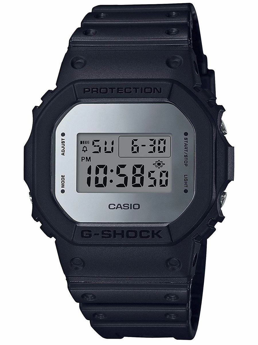 Casio G-Shock METALLIC MIRROR FACE Black Mens Watch DW5600BBMA-1 Hypoallergenic Silicone Watch Discount Silicone Watches