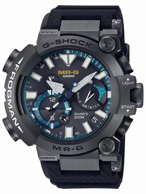 Casio G-Shock MR-G FROGMAN Black/Blue Mens Diving Watch MRGBF1000R-1A Hypoallergenic Silicone Watch Discount Silicone Watches