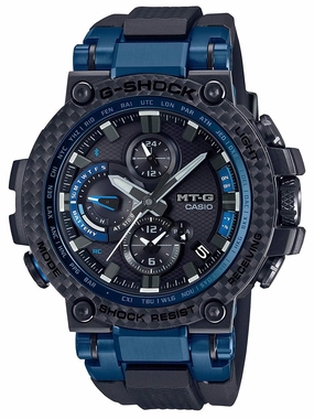 Casio G-Shock MT-G Carbon Bezel 2 Way Time Sync Mens Watch MTG-B1000XB-1A Hypoallergenic Silicone Watch Discount Silicone Watches