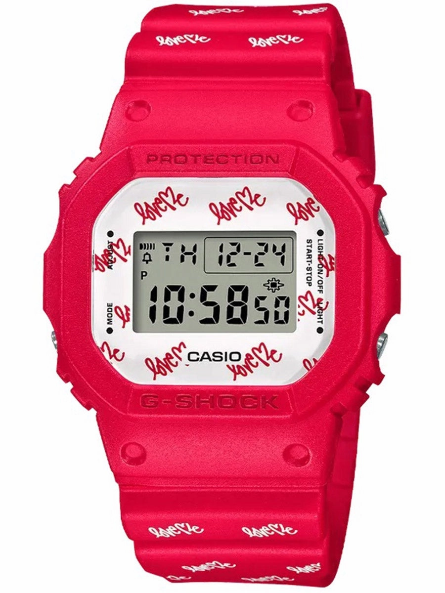 Casio G-SHOCK x CURTIS KULIG "LOVE ME" Limited Edition Watch DW5600LH-4 Hypoallergenic Silicone Watch Discount Silicone Watches