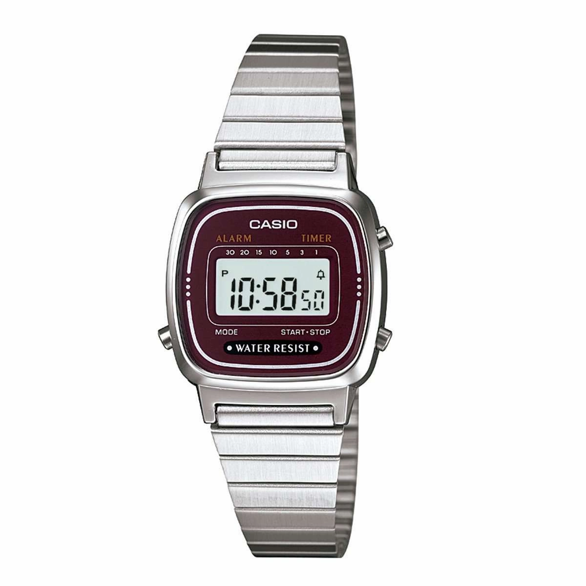 Casio LA670WA-4DF Silver Stainless Watch for Women Affordable casual watches Sporty casual watches Affordable luxury casual watches