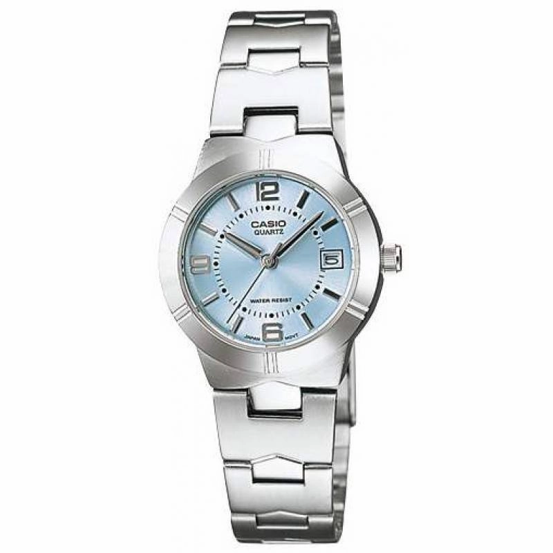Casio LTP-1241D-2ADF Silver/Blue Stainless Steel Strap Watch for Women Affordable casual watches Sporty casual watches Affordable luxury casual watches