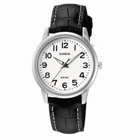Casio LTP-1303L-7BVDF Black Leather Strap Watch for Women Affordable casual watches Sporty casual watches Affordable luxury casual watches