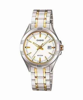 Casio LTP-1308SG-7AVDF Two-tone Stainless Steel Strap Watch for Women Affordable casual watches Sporty casual watches Affordable luxury casual watches